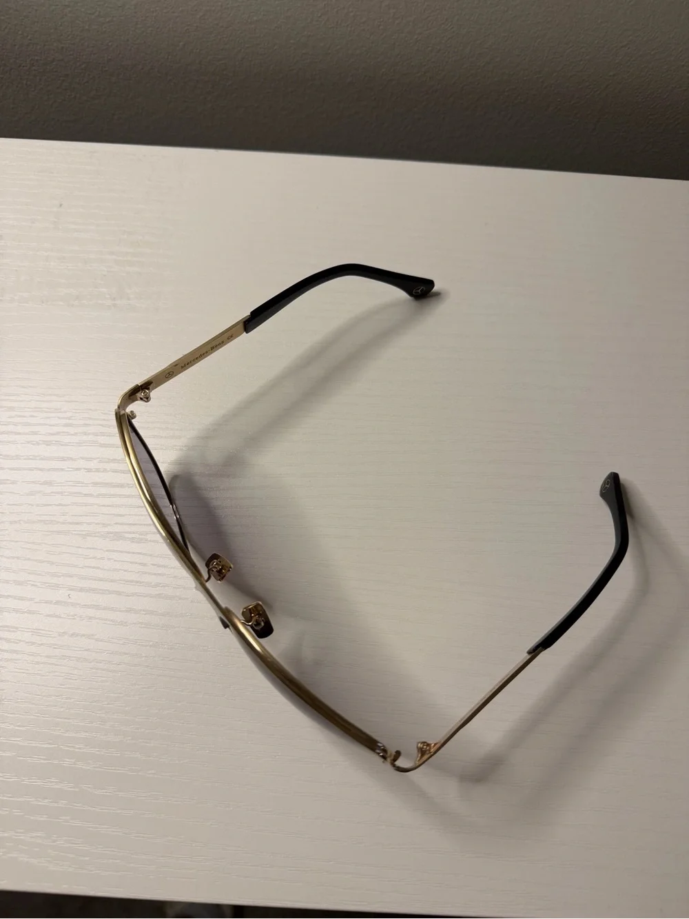 Mercedes Gold Frame Sunglasses with Gradient Purple Lenses